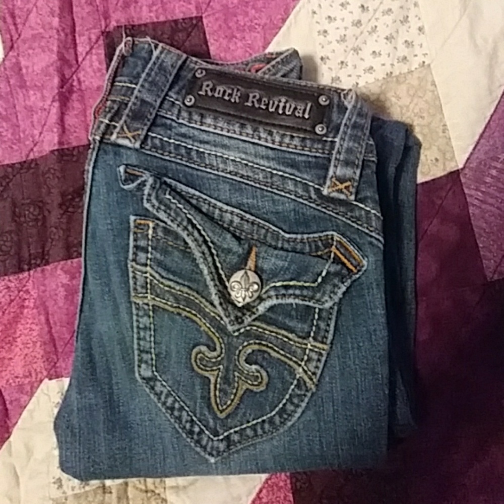 Slightly worn jeans